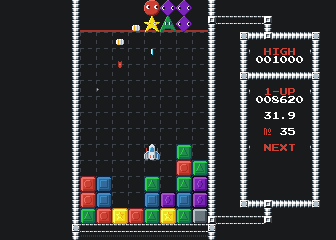 Screenshot of Chromavaders' two-player mode